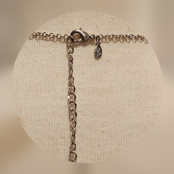 Silver Pearl-Drop Rhinestone Necklace - Picture 4 of 14